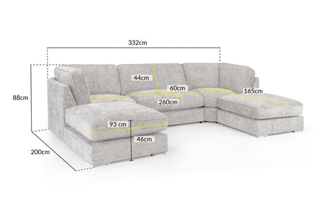 Esma Fullback Sofa U Shape