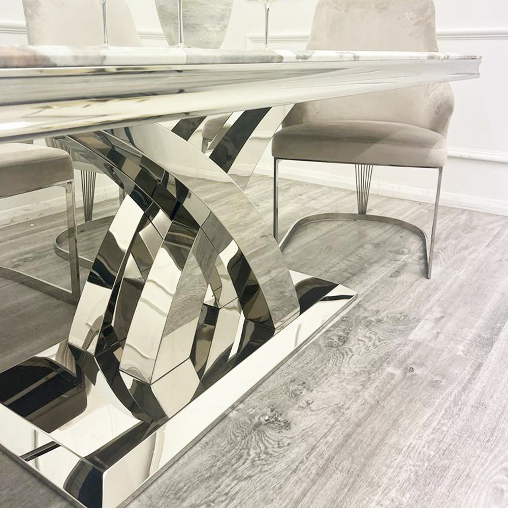 Milan White Marble Dining Table