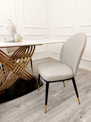 Orion Gold 1.8 Dining Table with Polar White Sintered Stone Top