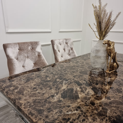 Xavia 1.8m Brown Marble Dining Table