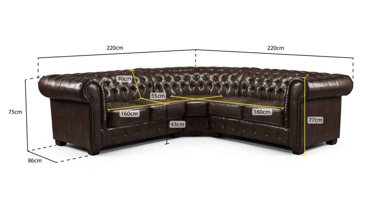 Chesterfield Sofa Large Corner