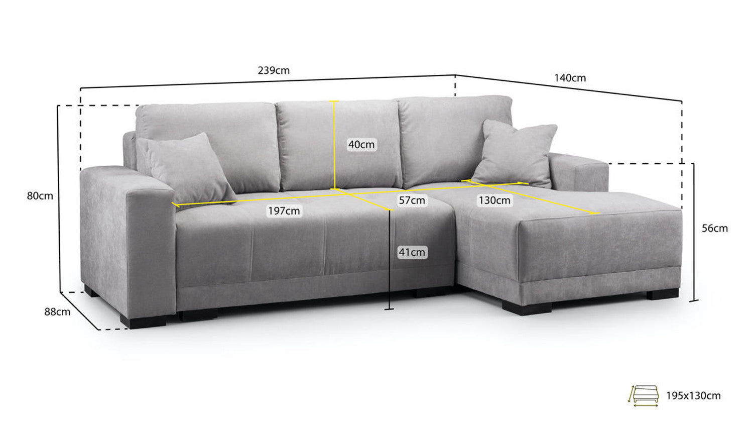 Cimiano Right Corner Sofa Bed