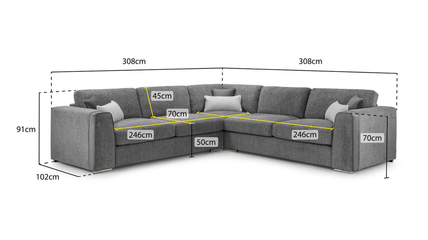 Naples Fullback Sofa Large Corner