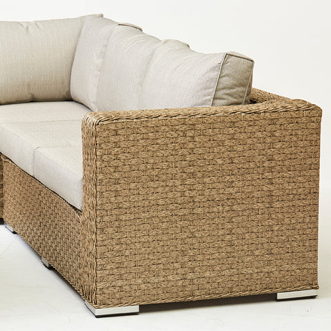 Chakra Rattan Corner Dining Set With Fire Pit