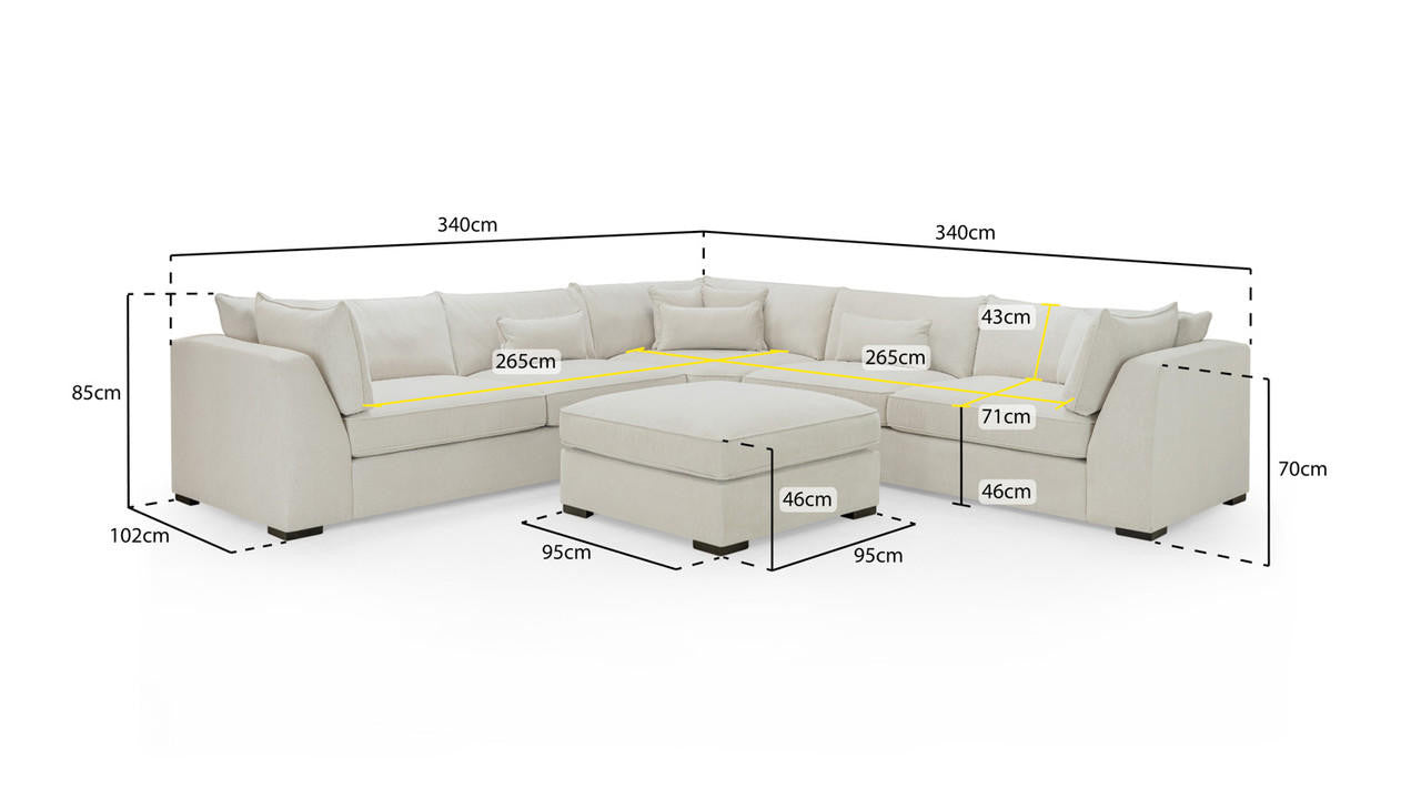 Monaco Fullback Sofa Large Corner