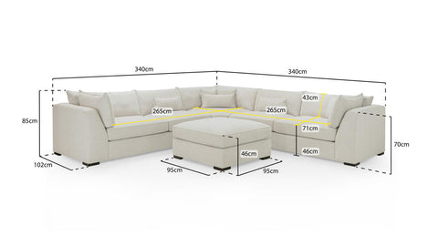 Monaco Fullback Sofa Large Corner