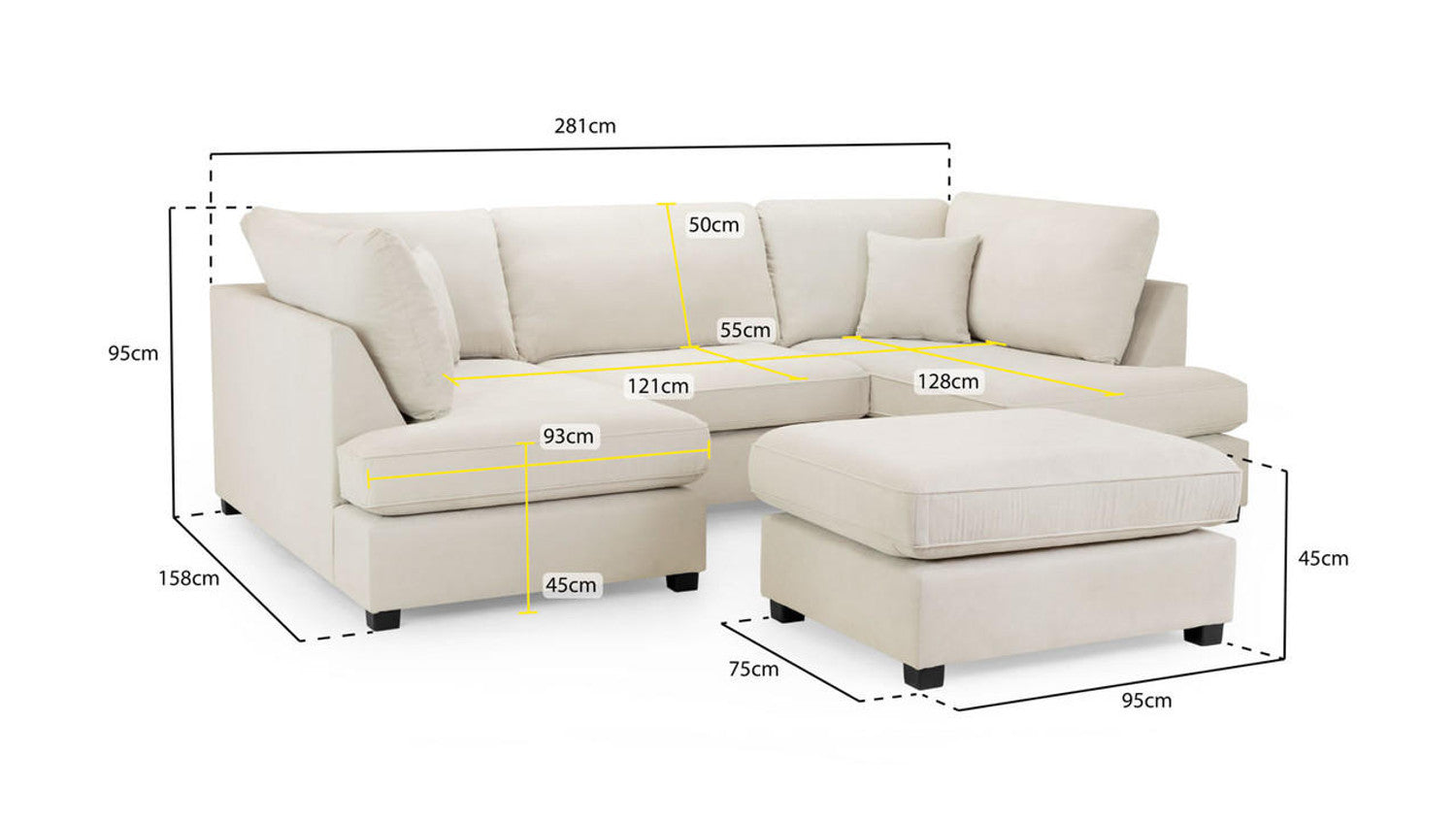 Carnaby Fullback Sofa U Shape