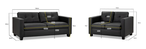 Jerry Fullback Sofa 3+2