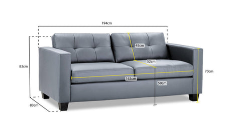 Jerry Fullback Sofa 3 Seater