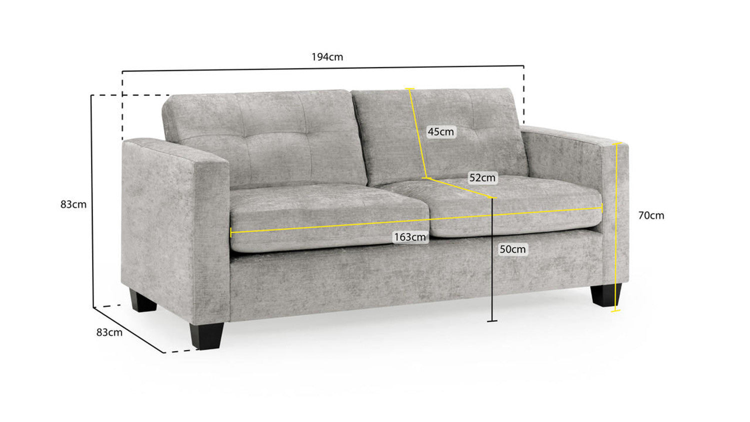 Jerry Fullback Sofa 3 Seater