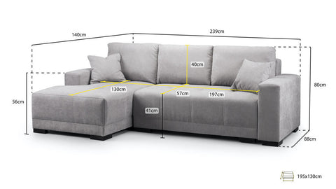 Cimiano Left Corner Sofa Bed