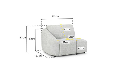 Tucano Modular Sofa Left Hand Arm Piece