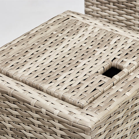 Buxton Rattan Corner Dining Set With Fire Pit & Ice Bucket