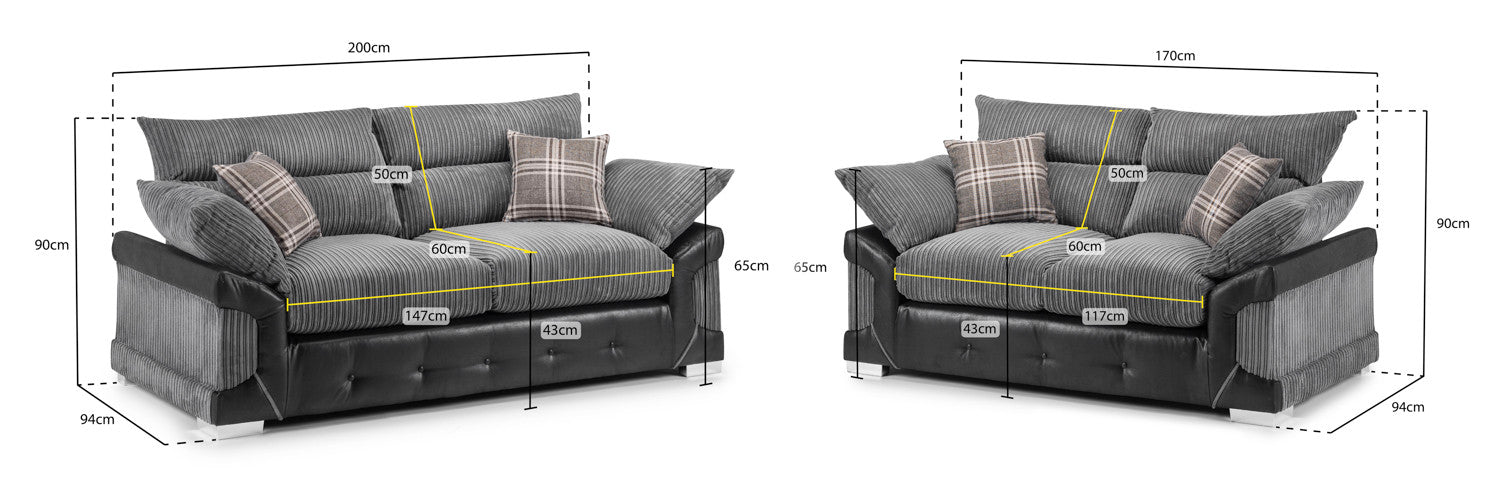 Logan Fullback Sofa 3+2