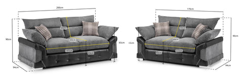 Logan Fullback Sofa 3+2