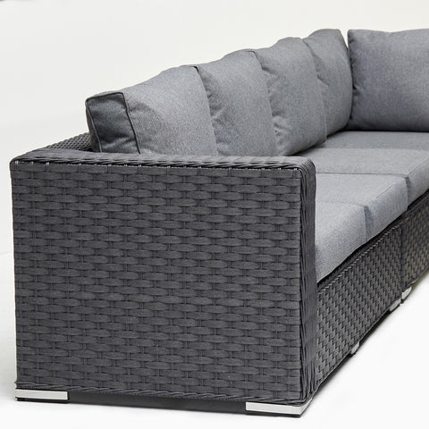 Chakra Rattan Corner Dining Set With Fire Pit