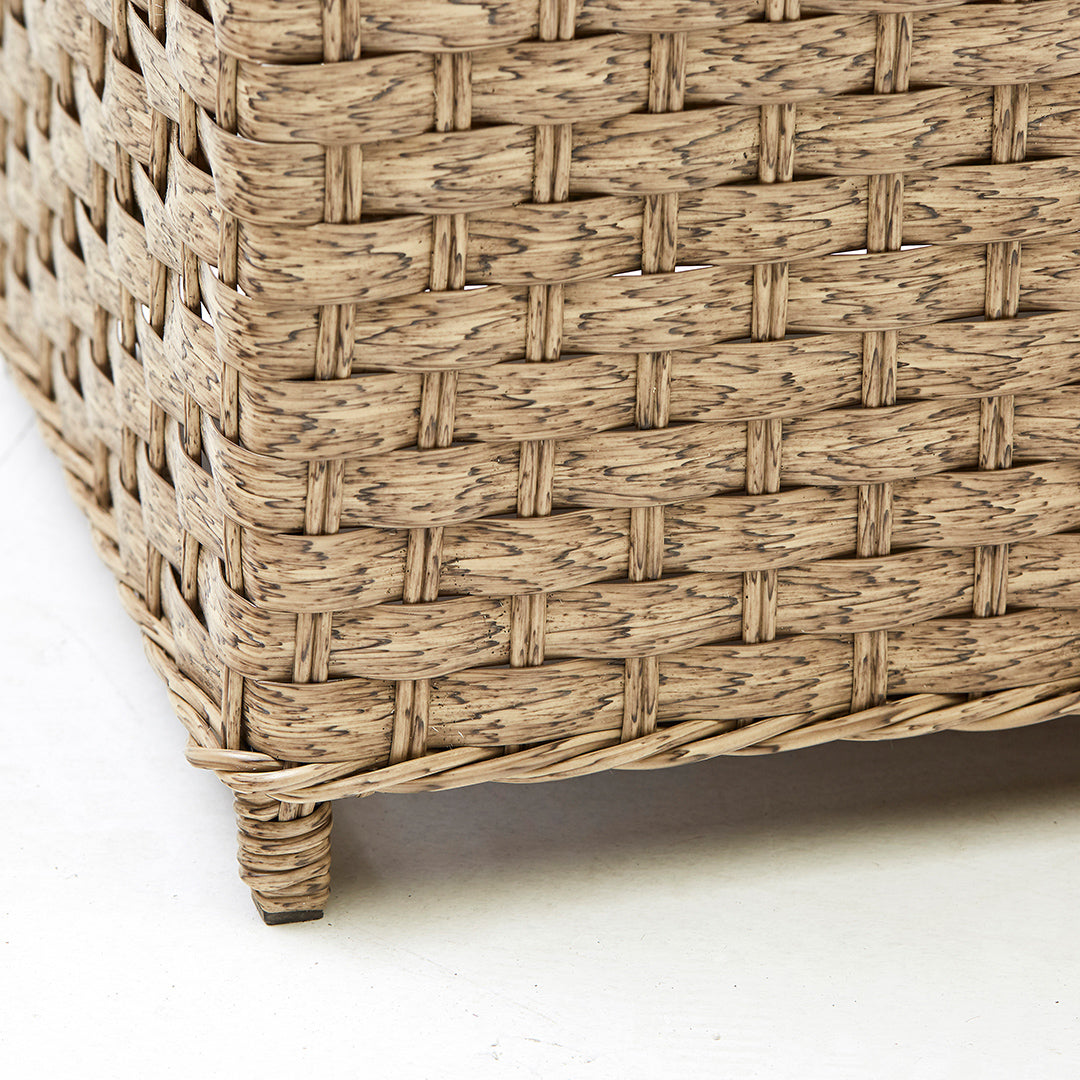 Chakra Rattan Corner Dining Set With Fire Pit