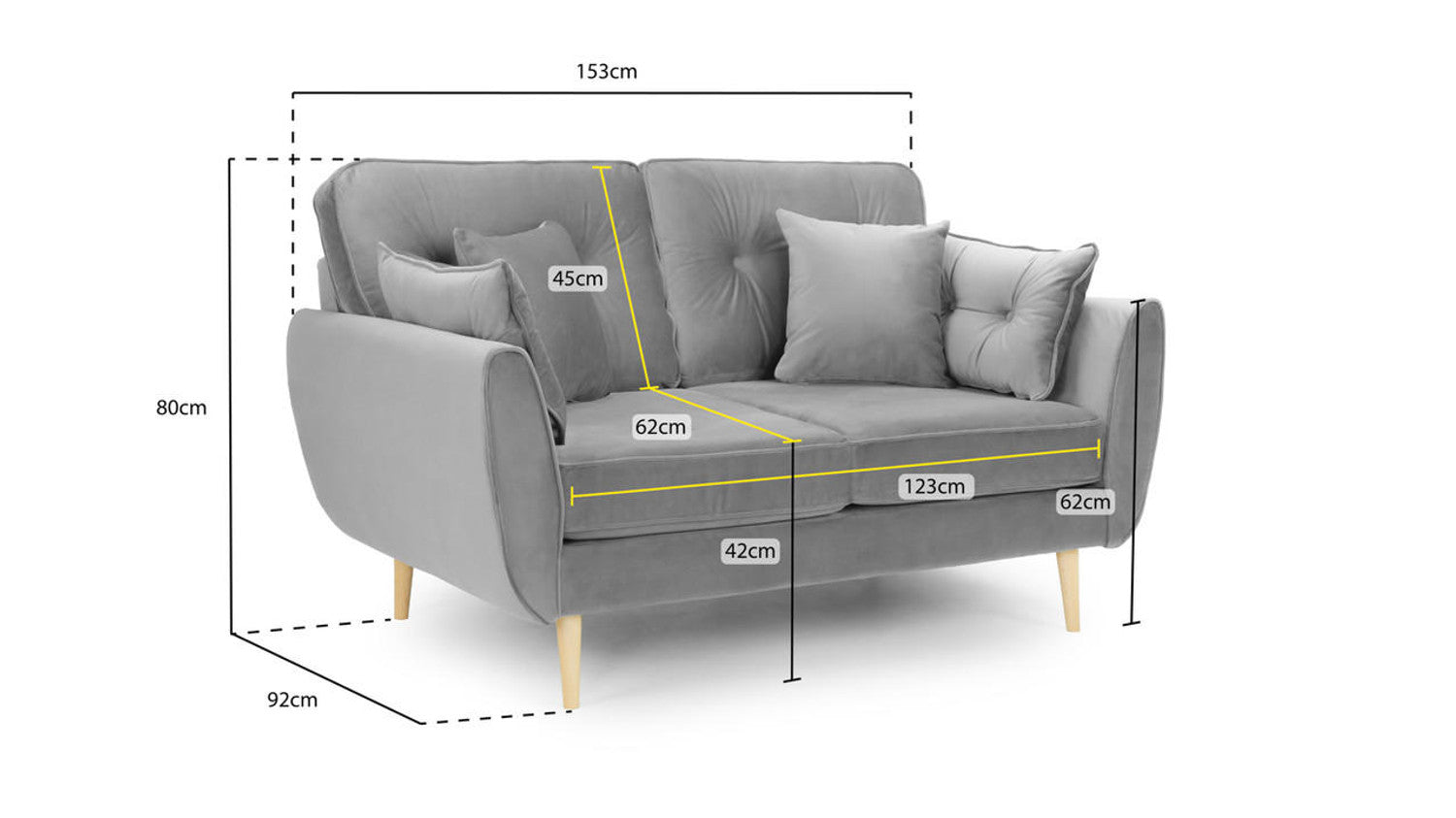 Zinc Fullback Sofa 2 Seater