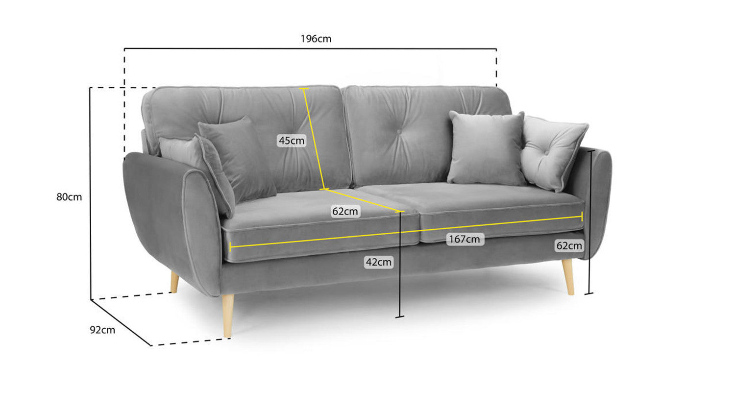 Zinc Fullback Sofa 3 Seater