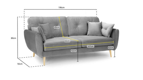 Zinc Fullback Sofa 3 Seater