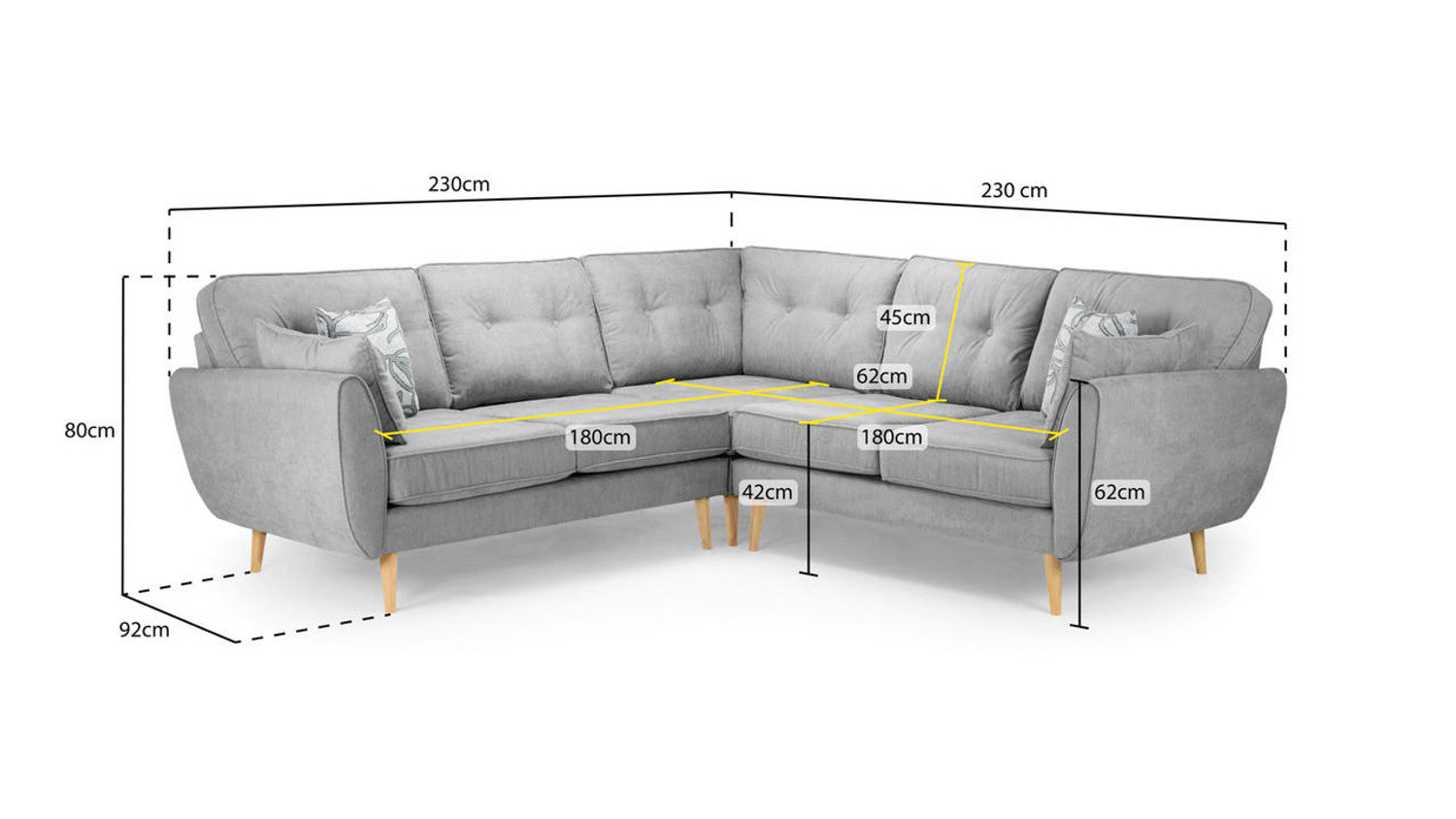 Zinc Fullback Sofa Large Corner